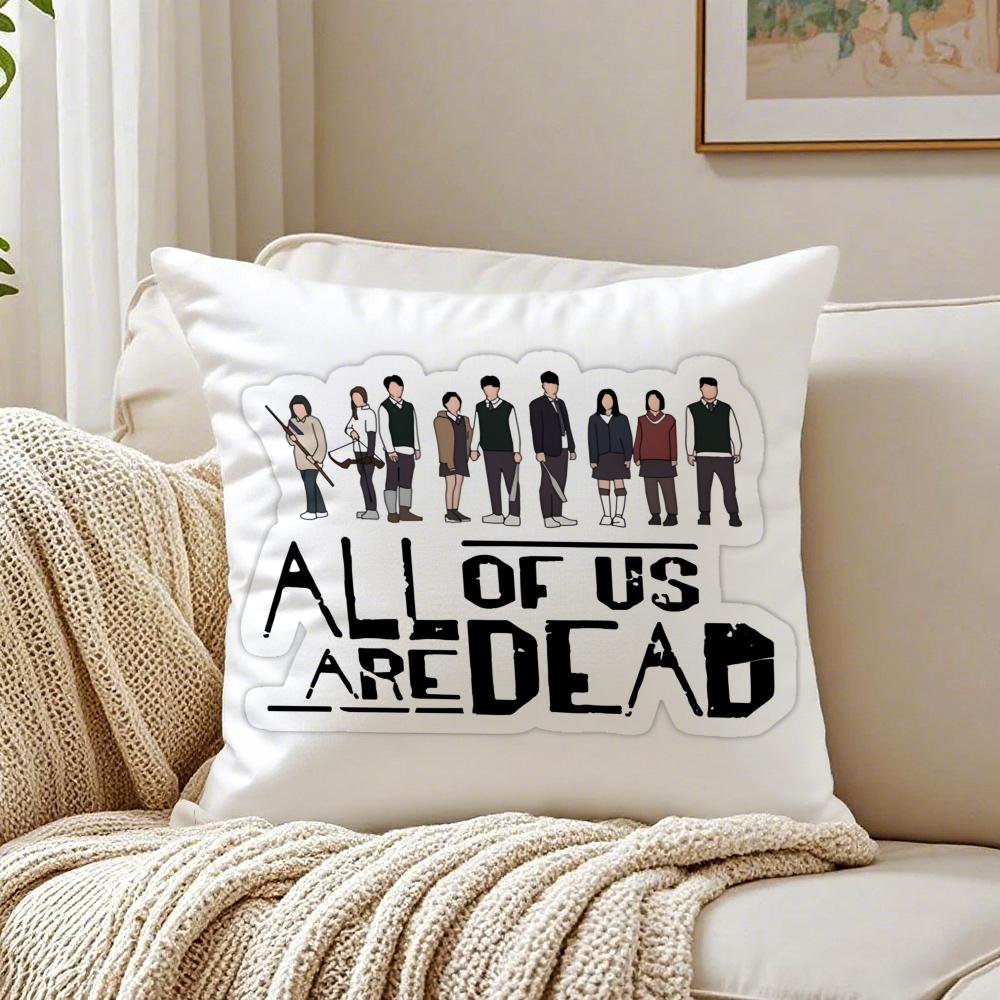 Korean Drama A-All Of Us Are Dead Cushion Cover Linen Pillowcase Soft For Sofa Bed Home Room Decor