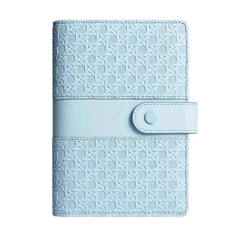 Woven Texture Patchwork A6 Binder PU Leather Cash Budget Notebook