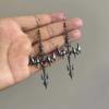 Vampire Jewelry Geometric Cross Pendant Earrings For Women Gothic Style