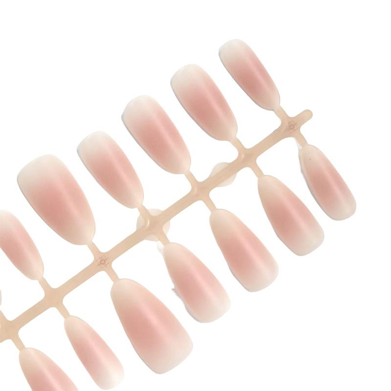 30Pcs Blush Color Fake Nails Removable False Nails Wearable Press On Fake Nails Nail Tips Nails Art Extension Tools