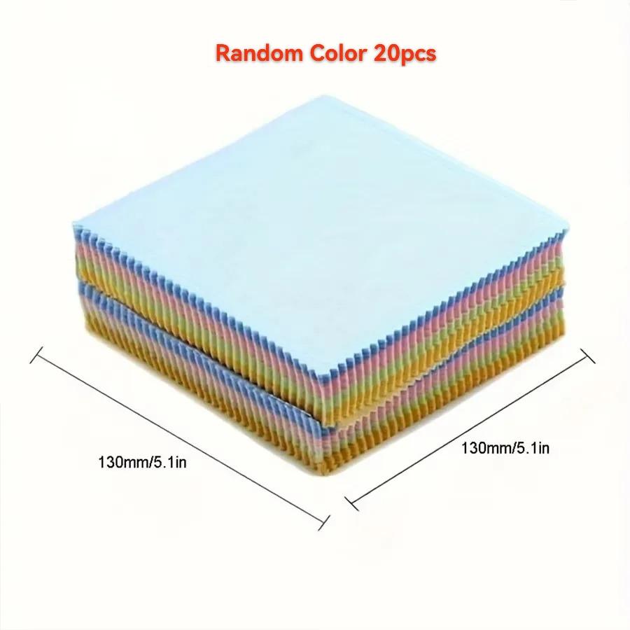 5/10/20/30Pcs Colored Microfiber Square Wipe Cloth For Eyewear Accessories 13cm