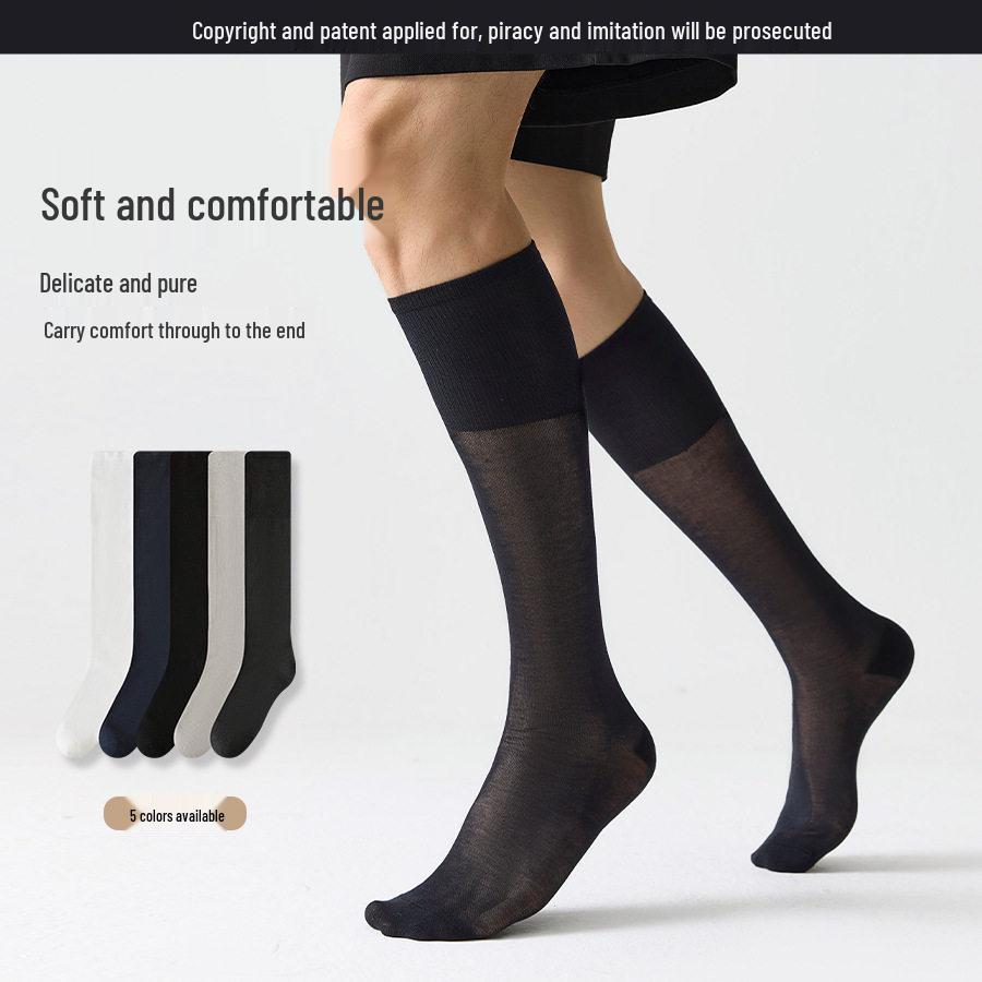 Men's Summer Silk Stockings: Anti-odor, Sweat-absorbing Long Calf Socks