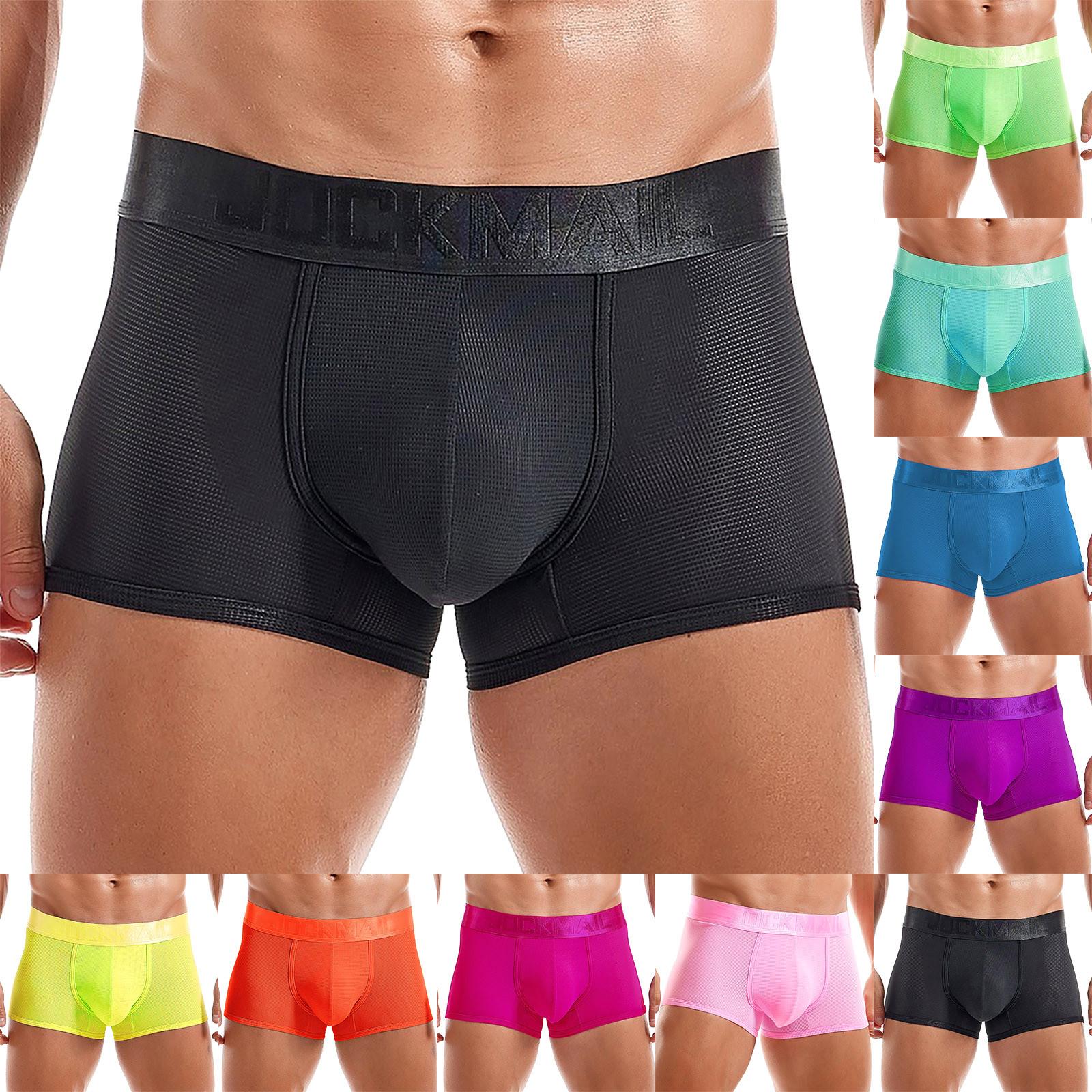 

Мужское нижнее белье из ледяного шелка, сексуальное нижнее белье, шорты, трусы с надписью, мягкие трусы, трусики