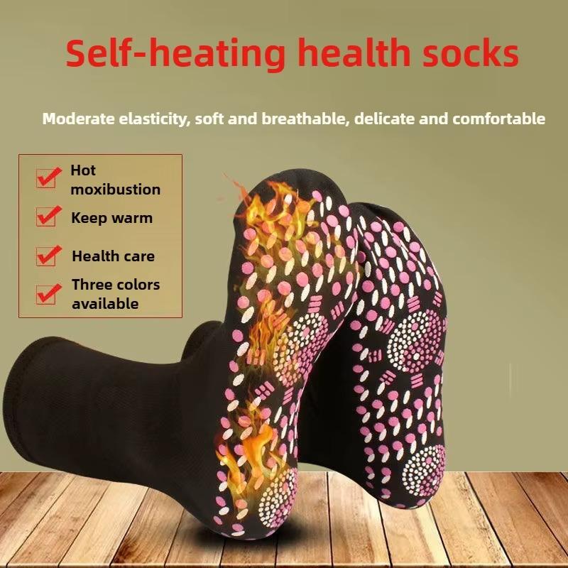 Self-Heating Socks Instant Warmth Unisex Foot Warmers Machine Washable for Cold WeatherOffice Skiing Portable Sock-Shaped Heater