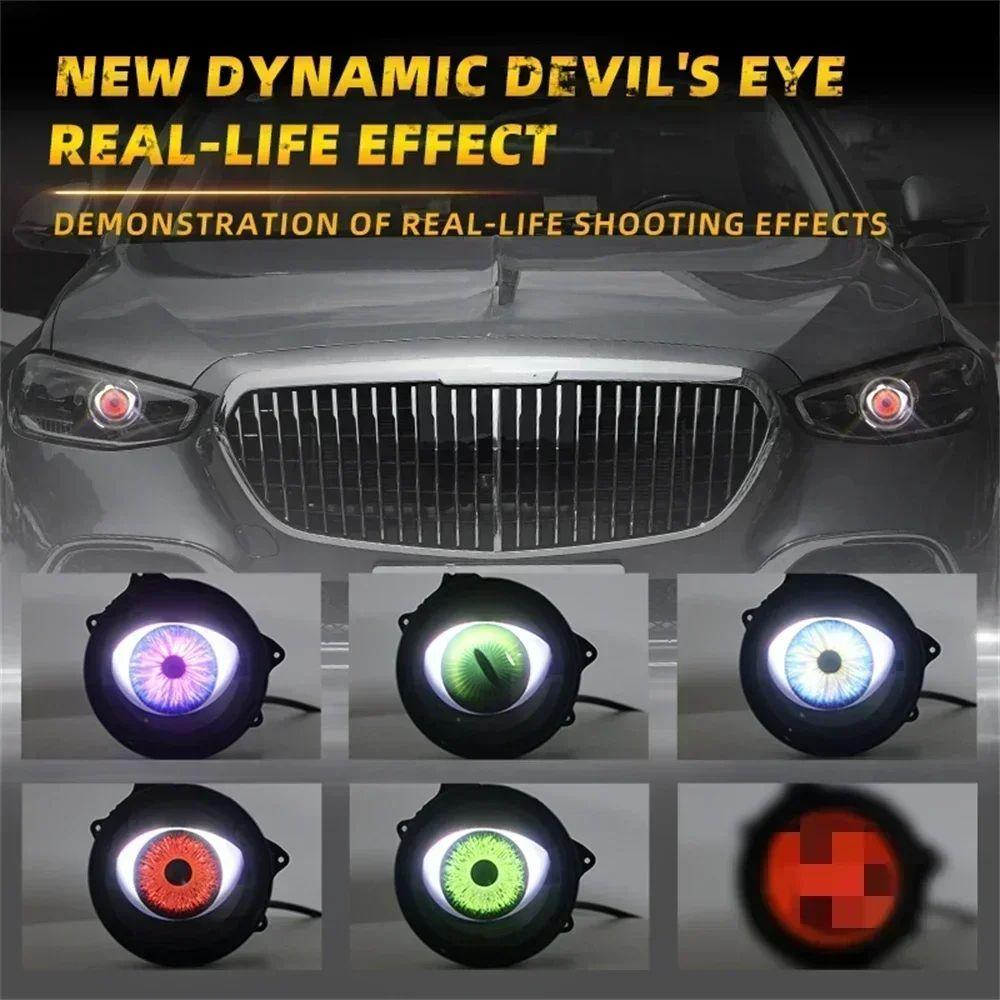2 Stück 3 Zoll Devil Eye LED Scheinwerfer Kit Auto Dynamische Lichter 12V mit Fernbedienung Steuerung Augen Nachrüstsätze Scheinwerferbaugruppe