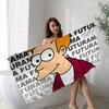 Beliebte amerikanische Animation F-Futurama Spiel Mikrofaser Bedrucktes Strandtuch Bergsteigen Strand Laufen Saugfähiges Weiches Handtuch