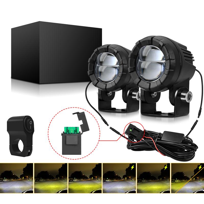 Motorcycle LED Headlight Driving High/Low Len Fog Lamps 6 Pattern For ATV Truck Dirt SUV UTV  4x4 Off Road Super Brighter Light