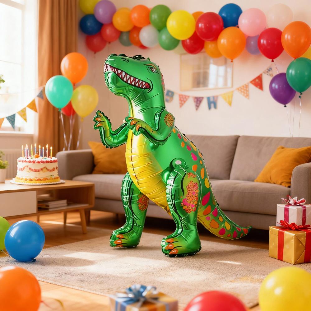 1 pièce Ballons en aluminium Tyrannosaure Rex Énorme Debout 3D Ballon Dinosaure Simulation Décoration Fête d'Anniversaire Thème Jurassique
