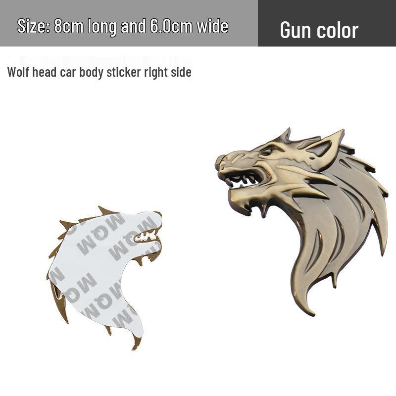 Wolf Head Metal Car Badge: Personalized Sticker & Logo