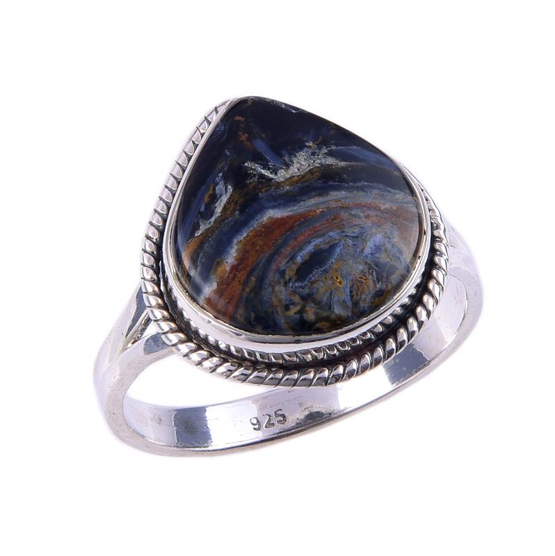 Natural Pietersite Gemstone Handmade 925 Solid Sterling Silver Ring Size 9 o5d16