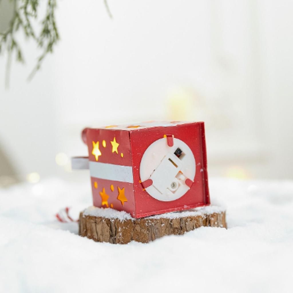 Iron Gift-Box Decoration Miniature Metal Christmas Painted