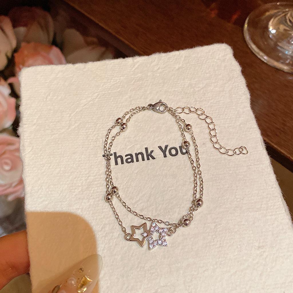 Star Bracelet Luxurious Silver Chain Bracelet Women Fashion Bracelet Adjustable For Anniversary Celebration Daily Commute Casual
