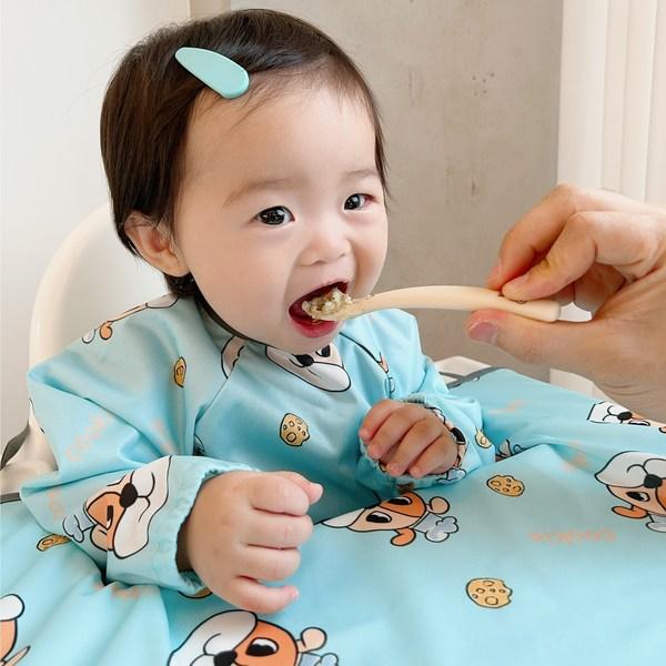 Bell Baby Children's Self-directed Baby Food Long Sleeve Full Cover Original Bib, (renewed) Puppy, 1 Piece, 1 Piece