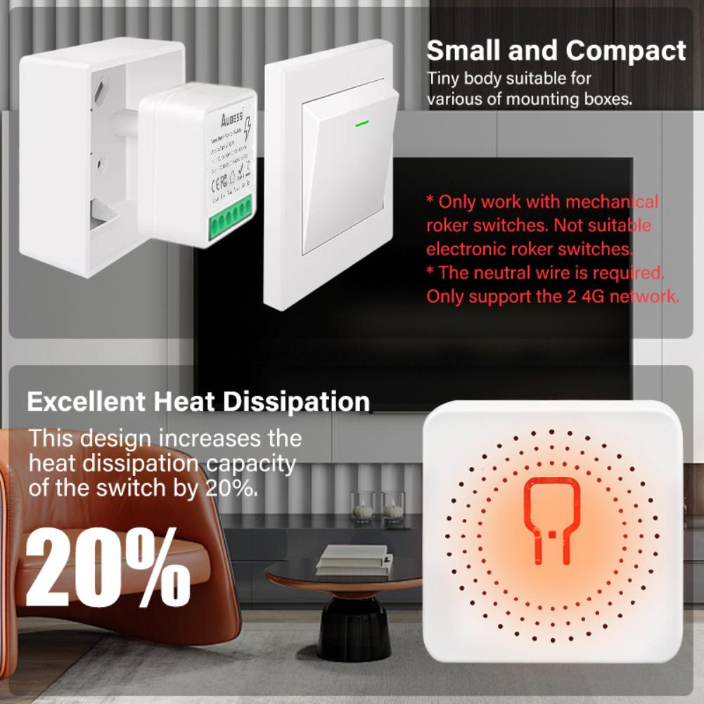 Tuya Mini Wifi Smart Switch Module Support 2 Way Control Smart Home DIY Switches Smart Life APP Alexa Google Home Voice Control