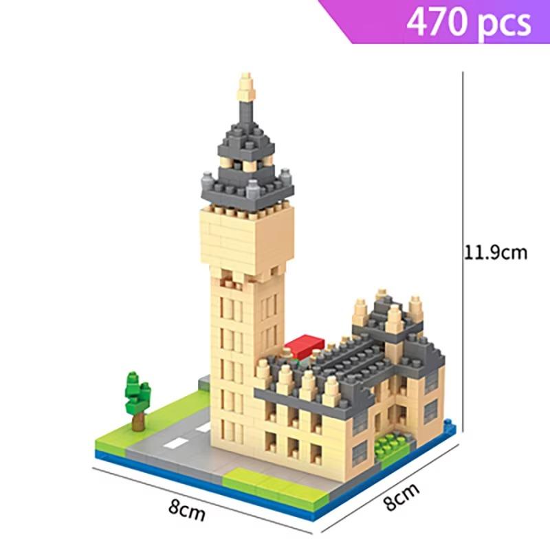 Mini Architecture Blocks Building Kits Pyramids Leaning Tower of Pisa Eiffel Tower Big Ben Rome Colosseum Expert Micro Bricks Se