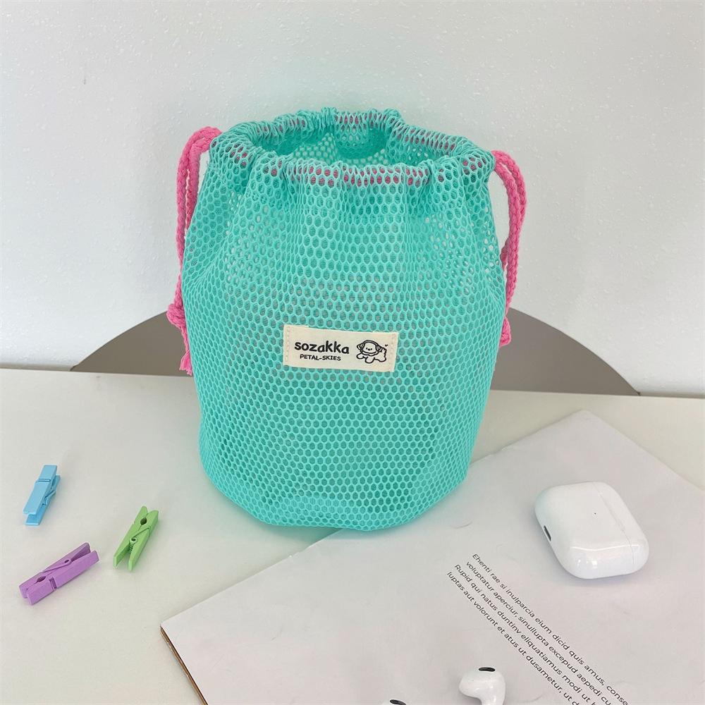 Sieťované tašky sťahovacou šnúrkou Veľká kapacita Dámska kozmetická taška Prenosná taška na umývanie make-upu Cestovný organizér Vrecko na balenie Kabelky