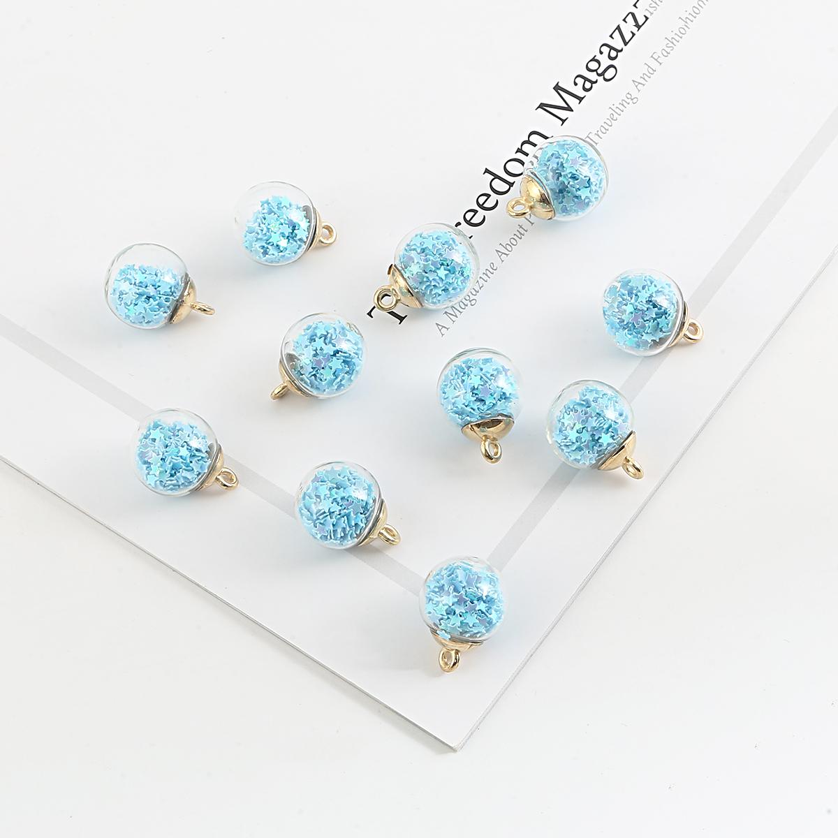 

10 шт. 15x21 мм красочные прозрачные звезды с блестками стеклянный шар кулон аксессуары для изготовления ювелирных изделий DIY браслет ожерелье серьги