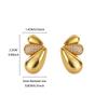Luxury Water Droplets Leaf Stainless Steel Earring for Women 18K Gold-plated CZ Earring New Wedding Jewelry Festival Accessories