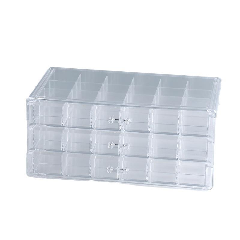 Earring Storage Box Transparent Jewelry Storage Box Drawer Type Nail Drill Storage Compartment Multifunctional Desktop Storage Box