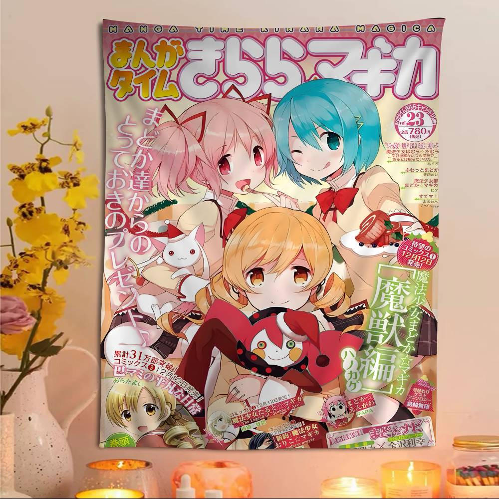 Puella Magi Madoka Magica Printed Large Wall Tapestry Art Science Fiction Room Home Decor Decor Blanket