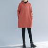 Long sleeve plus size cotton hooded vintage Stripe new in dresses for women casual loose mini spring autumn Winter dress