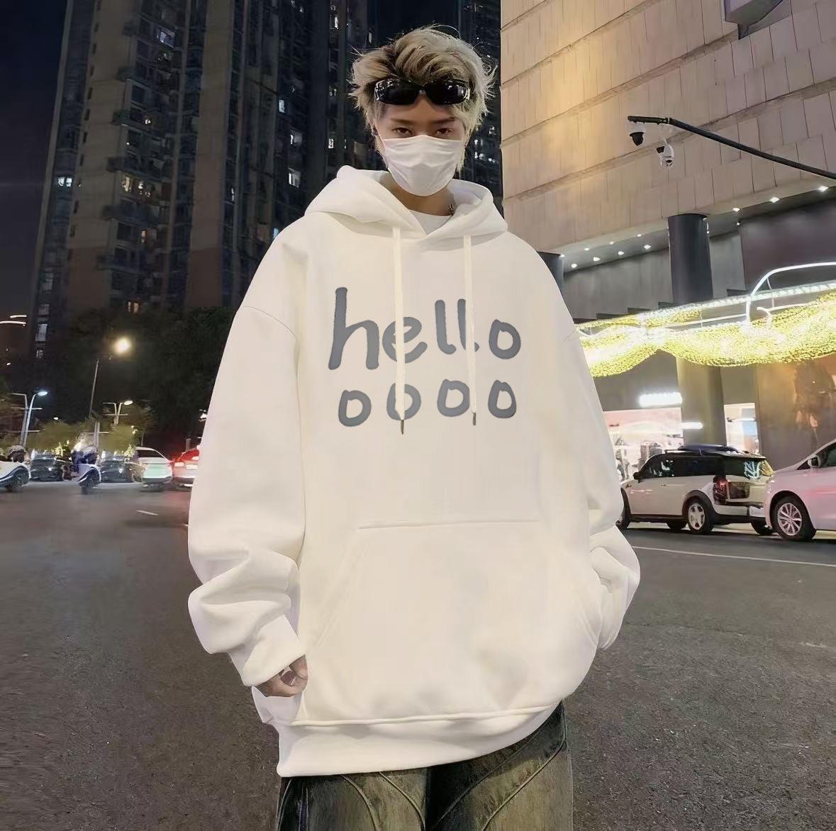 

Men s Retro Trendy Hooded Sweatshirt - Autumn Winter 2025 Collection, Plus Velvet, Loose Fit M
