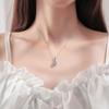 New 925 Sterling Silver Women Necklace Two Carat Drop -Shaped Pendant Full Diamond Zircon Clavicle Chain Jewelry Gift