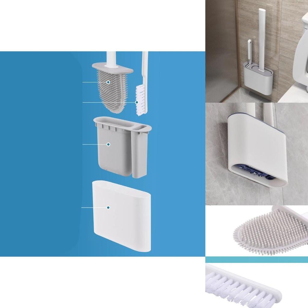 High-quality Silicone Toilet Brush Wall-mounted No Drill Needed For Easy Installation