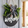 Bowknot Door Wreath Artificial Plant Wall Art Garlands Hanging Decoration  Outdoor Decor