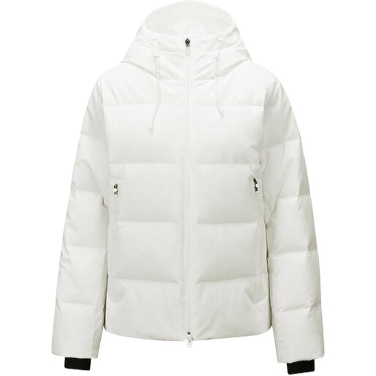 Skechers Basic Sports Series Solid Color Comfortable Fashion Down Jacket Women outerwear Bright-White P424W073-0019 S