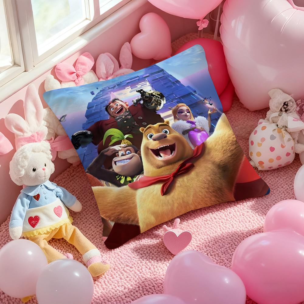 Anime B-Boonie B-Bears Cushion Cover Pattern Printed Pillowcase for Living Room Sofa Cushion Cover & Bedroom Decor