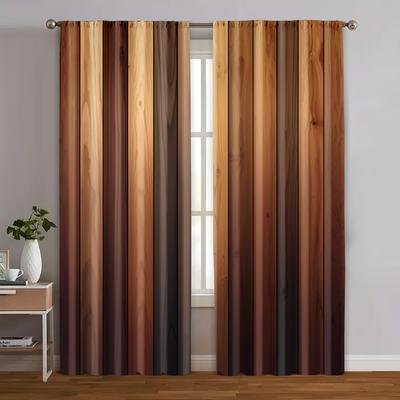 2pcs   Curtains&Drapes Abstract Woodblock Printing Versatile 100% Polyester (without Rod) Holiday for Living Room   Bedroom