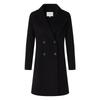 Women's Lapel Belted Long Sleeve Wool Coat