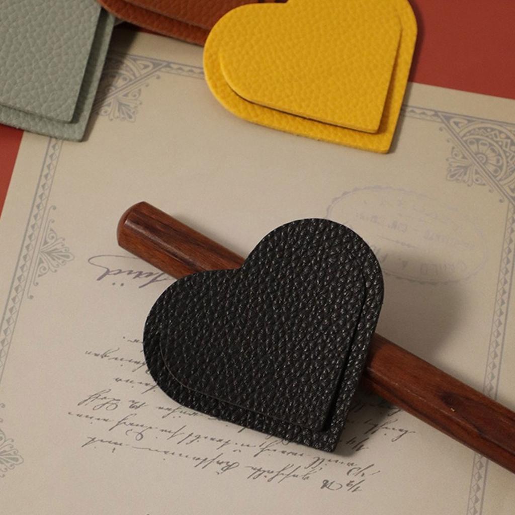 10 Pcs Bible Bookmarks Page Marker PU Leather Bookmarks Heart Shaped Page Marker Simple Book Markers Reading Supplies