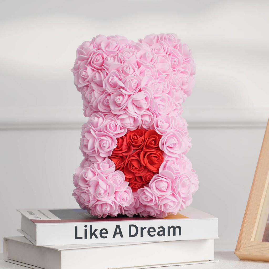 1PC Artificial Flower Eternal Rose Teddy Bear Mother's Day Birthday Valentine's Day Anniversary Gift Home Decoration