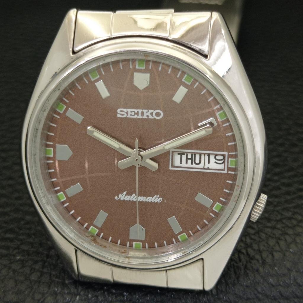 GENUINE VINTAGE SEIKO AUTOMATIC JAPAN 7S26A MENS BROWN DIAL WATCH a702414-5 R124-a702414