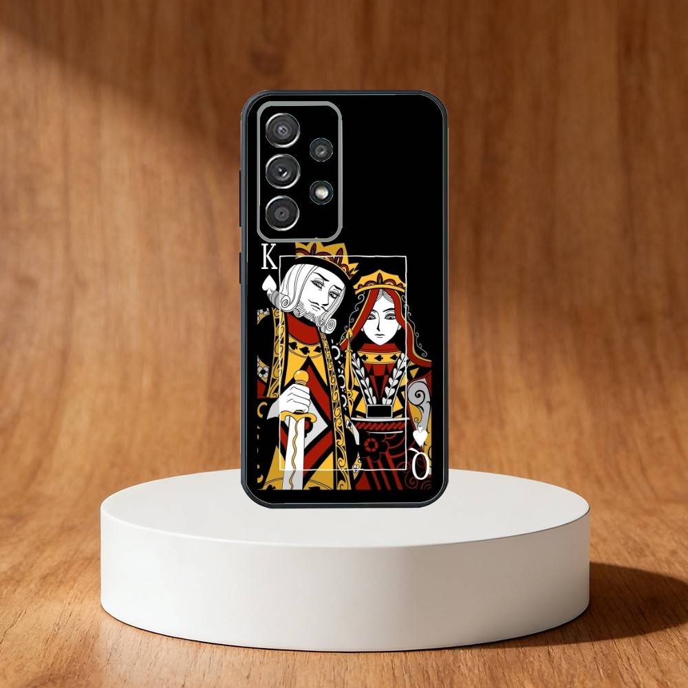 Queen of Hearts Playing Card Phone Case For Samsung S25,S24,S21,S22,S23,S30,Ultra,S20,Plus,Fe,Note,10,9,5G Black Cover