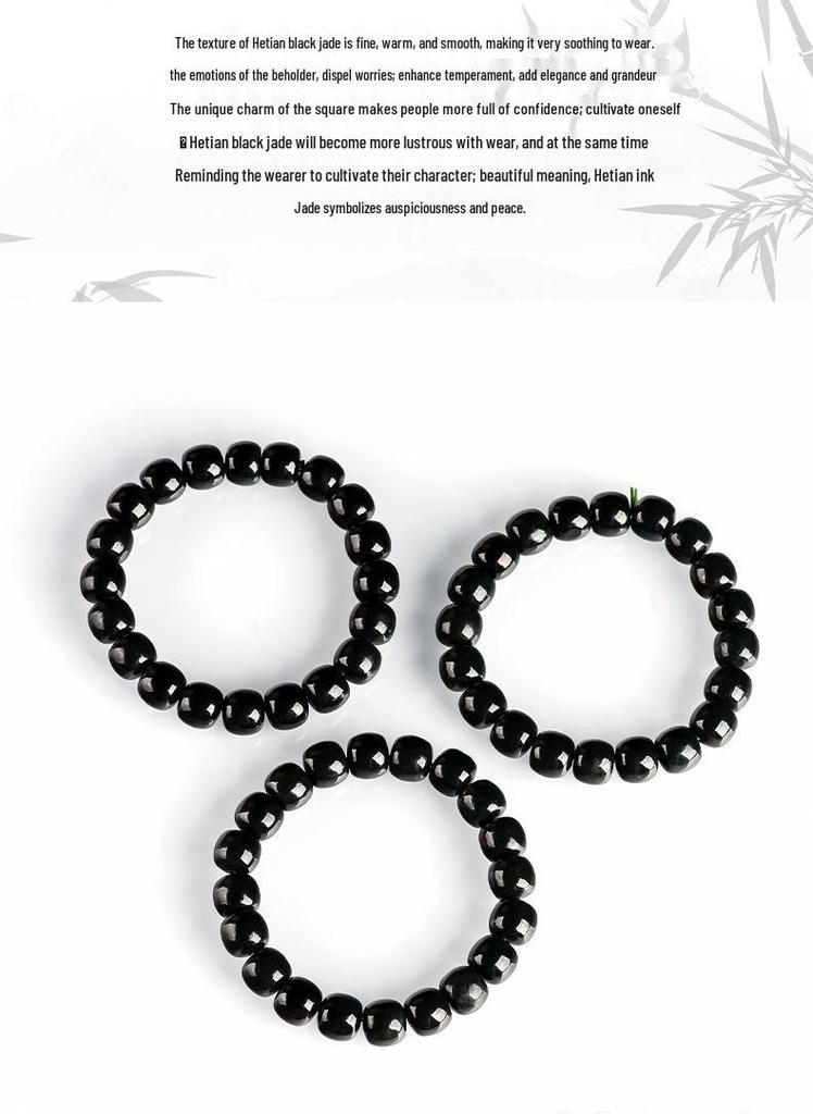 Authentic Hotan Jade Beaded Bracelet – Stylish Unisex Gemstone Jewelry