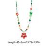 Colorful Floral Chain Choker Coloured Glaze Beads Pendant Necklace Fashion Flower Necklace  Girls
