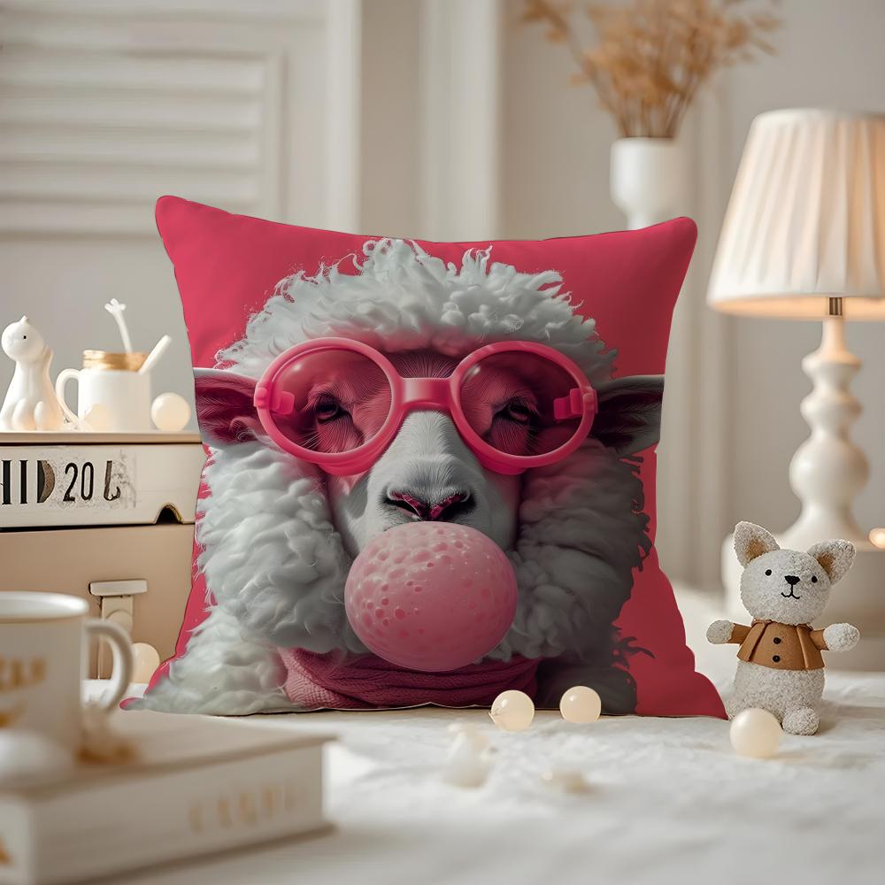 Vibrant Animal Bubble Fashion Tiger Cushion Cover Antidustmite Pillowcase Invisible Zipper Silky Short Plush Sofa Cushion Cover