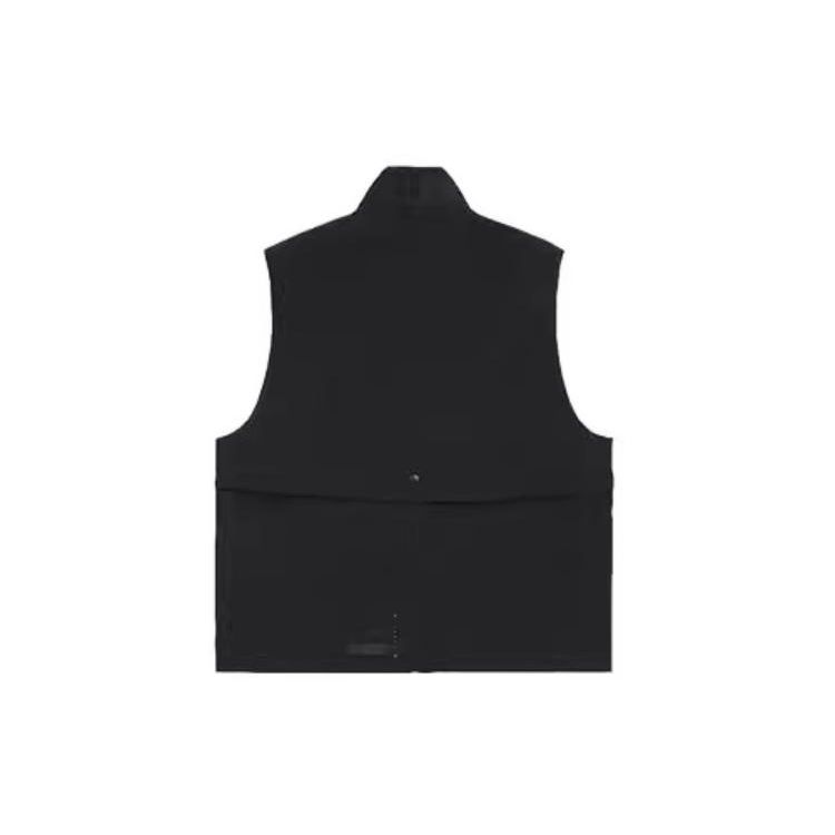 Li Ning X Jackie Chan Collaboration Kung Fu Series Solid Color Stand Collar Zipper Vest Women vest Black AMDS027-2