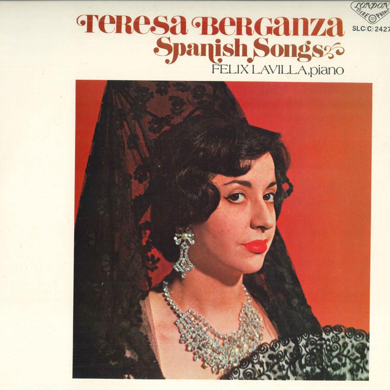 LP Record TERESA BERGANZA, FELIX LAVILLA - Falla: Seven Folk Songs of Spain /  SLC2427 LONDON 1975 Japan Obi Classical Used