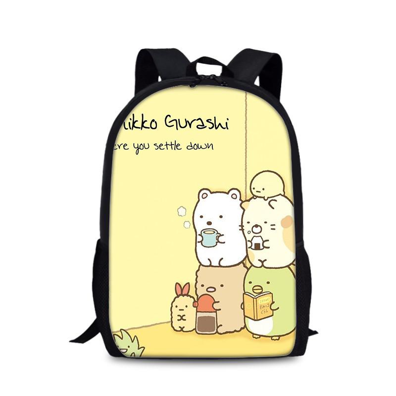 Sumikkogurashi School Bag With Waterresistant Nylon Fabric And Adjustable Shoulder Straps For Students