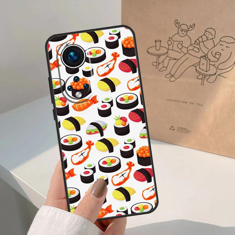 Kawaii Sushi Pattern For Honor Magic 8 Pro 5 6 7 Lite Case For Honor Win RT 200 400 50 70 90 X8b X9a X9b X9c X9d