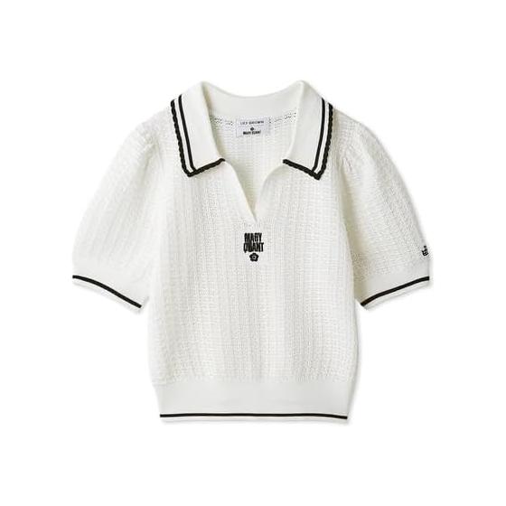 [LILY BROWNMARY QUANT] Sheer polo knit tops LWNT254013 Women s