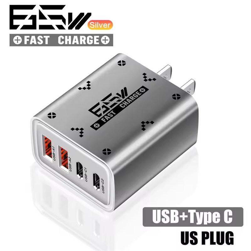 65W USB Charger Type C Quick Charge Mobile Phone Charger Fast Charging Travel Adapter For iPhone 15 16 Samsung Xiaomi 15 Huawei