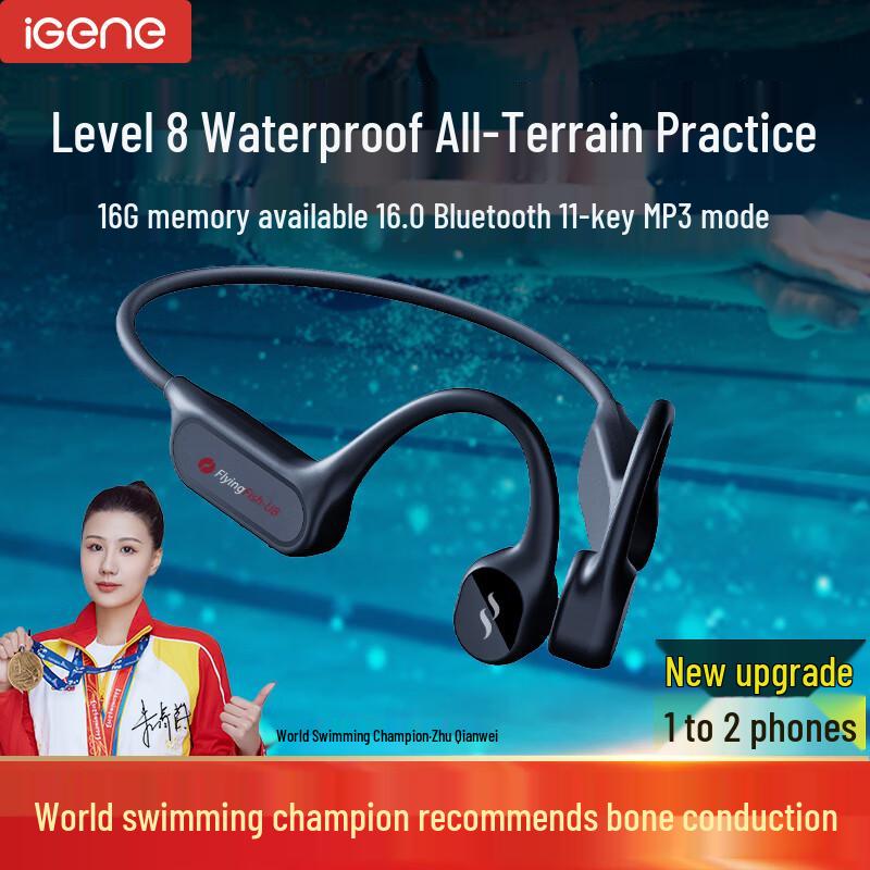 

Jiyin XK-F5 IPX8 Waterproof Bone Conduction MP3 Sports Headphones