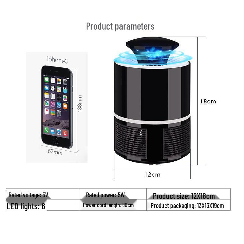 USB Photocatalytic Indoor Mosquito Lamp: Low Noise Suction Type Mosquito Catcher and Light.