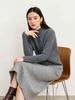 Women's Thick Cable Knit Cashmere Sweater - Half-High Neck Pullover for Autumn & Winter