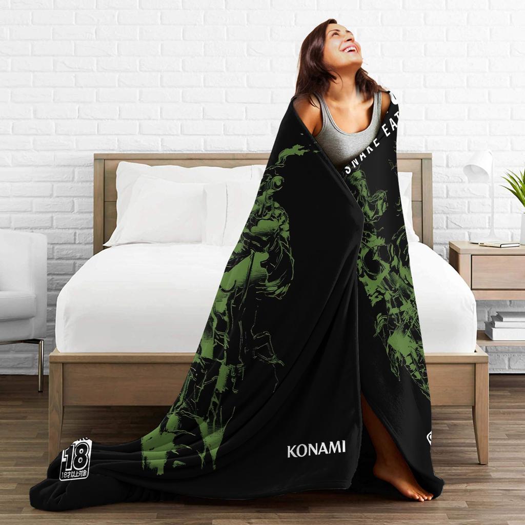 Metal Gear Solid Game  Blanket  Super Warm Print Plush Throw Blanket For Outdoor Travel Flannel Bedspread Bed Cover